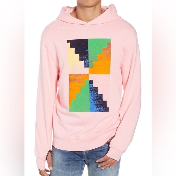 Frame Pyramid Classic Fit Pink Hoodie Men’s Sz L - Picture 7 of 7